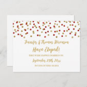 赤い金ゴールド紙吹雪の取り消し発表 案内ポストカード (正面/裏面)