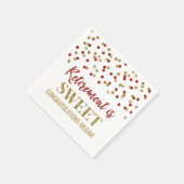 赤い金ゴールド紙吹雪退職は甘い スタンダードカクテルナプキン (角)