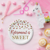 赤い金ゴールド紙吹雪退職は甘い ペーパープレート (パーティー)