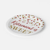 赤い金ゴールド紙吹雪退職は甘い ペーパープレート (アングル)