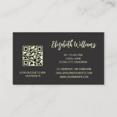 赤い金ゴールド3 Dフラワーブラック 名刺 (裏面)