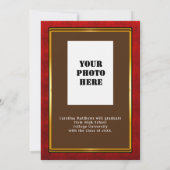 赤い金ゴールド・フレーム・ブラウン・ディナー卒業 招待状 (裏面)