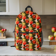 赤い金ゴールドApple Harvestパターンヴィンテージ手書き