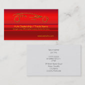 赤い金属一見の効果で自動金ゴールドのスポーツ 名刺 (正面/裏面)