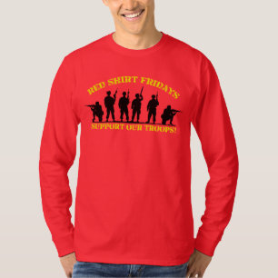 赤い金曜日の軍隊を支援の長袖のワイシャツ Tシャツ