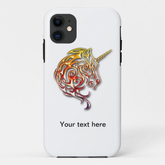 赤い金種族のユニコーンのiphoneカバーデザイン Case-Mate iPhoneケース (裏面)
