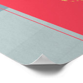 赤い金色のポスター 結婚式のお知らせ写真 ニカフ ポスター (角)