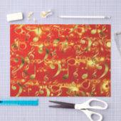 赤い金色の楽譜 薄葉紙 (クラフト)