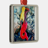 赤い金髪の人魚 メタルオーナメント (右)