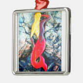 赤い金髪の人魚 メタルオーナメント (左)