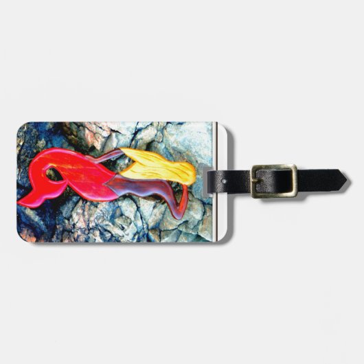 赤い金髪の人魚 ラゲッジタグ (正面横)