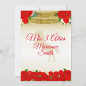 赤い金 チャロ 3歳の誕生日 メキシカン 招待状 (裏面)