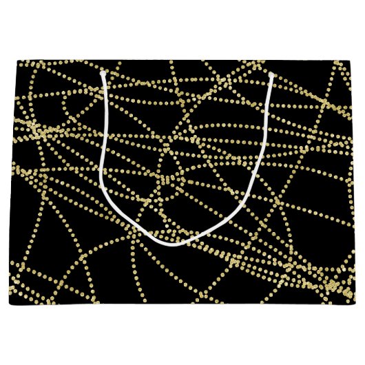 赤い金 黒い口紅のキス ブライダルシャワー ラージペーパーバッグ (正面)