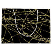 赤い金 黒い口紅のキス ブライダルシャワー ラージペーパーバッグ (裏面)