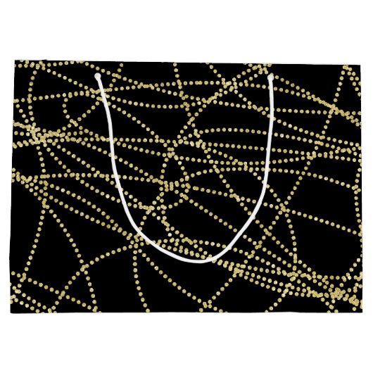 赤い金 黒い口紅のキス ブライダルシャワー ラージペーパーバッグ (裏面)