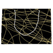 赤い金 黒い唇のキス ブライダルシャワー ラージペーパーバッグ (正面)