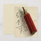 赤い鉛筆と数学の方程式、ヴィンテージ ビジネス (正面/裏面)