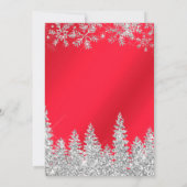 赤い銀の雪の松の葉のクリスマス企業の 招待状 (裏面)