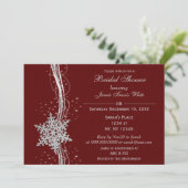 赤い銀の雪の結晶の冬のブライダルシャワー招待状 招待状 (スタンド正面)