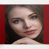 赤い銀色のバラ女性写真フローラ   三つ折り招待状 (内部中)