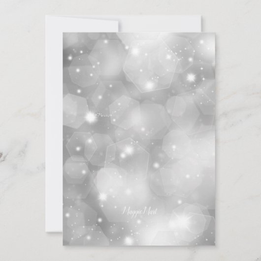 赤い銀製のひもはクリスマスのディナー・パーティをつけます 招待状 (裏面)