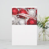 赤い銀製の白のメリークリスマス 便箋 (スタンド正面)