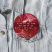 赤い銅白色抽象芸術懸命の聴力4インチ 缶バッジ (インサイチュ)