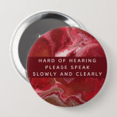 赤い銅白色抽象芸術懸命の聴力4インチ 缶バッジ (正面&裏面)