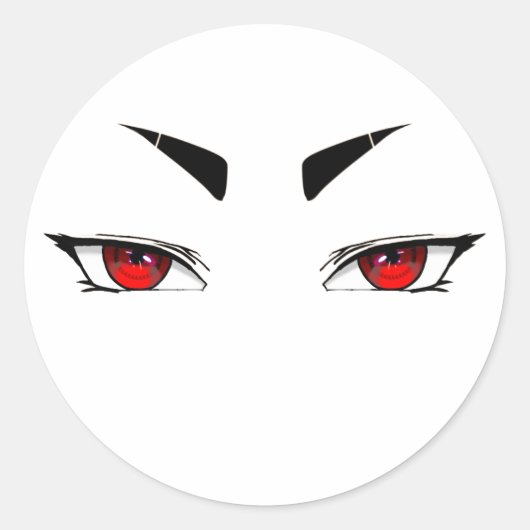 赤い鋭い目 ステッカー (正面)