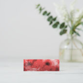 赤い鋭角の細い名刺 スキニー名刺 (スタンド正面)