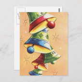 赤い鐘と青い鐘と緑の鐘が鳴っている ポストカード (正面/裏面)