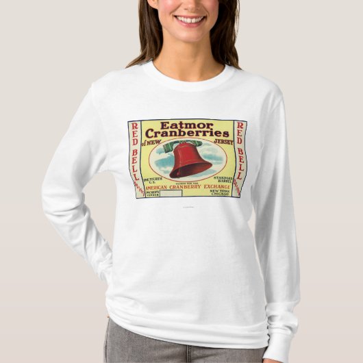 赤い鐘Eatmorのクランベリーのブランド・ラベル Tシャツ (正面)