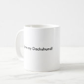 赤い長い髪のダックスフントのマグ コーヒーマグカップ (正面左)