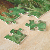 赤い長い髪のダックスフント犬のパズル ジグソーパズル (側面)