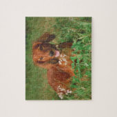 赤い長い髪のダックスフント犬のパズル ジグソーパズル (縦)