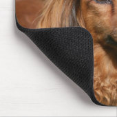 赤い長い髪のミニチュアダックスフント マウスパッド (コーナー)