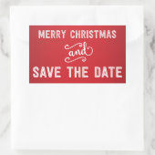 赤い長方形クリスマスステッカーを保存 長方形シール (バッグ)