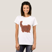 赤い長毛種のペルシャ猫 Tシャツ (正面フル)