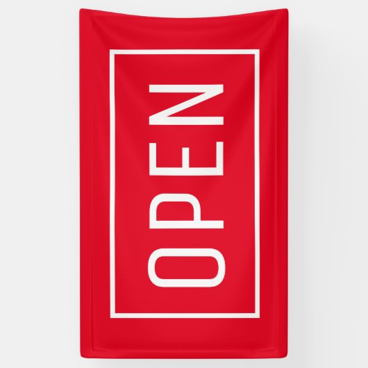 赤い開いた看板 横断幕 (縦)