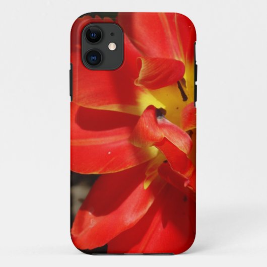 赤い開いた花チューリップ花の写真 Case-Mate iPhoneケース (裏面)