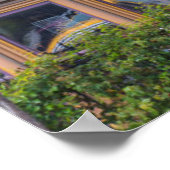 赤い開花ガムツリーフレームビクトリアンスタイル ポスター (角)