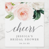 赤い開花ブライダルシャワーはワインのラベルを支持 ワインラベル (シングルラベル)