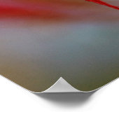 "赤い開花"、カエデの葉 ポスター (角)