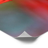 "赤い開花"、メープルリーフ ポスター (角)