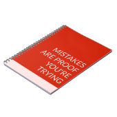 赤い間違いはあなたは試みている証拠だ ノートブック (左側)