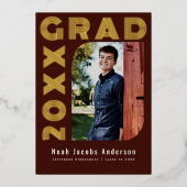 赤い院外箔卒業写真のお知らせ 箔招待状 (正面)