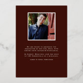 赤い院外箔卒業写真のお知らせ 箔招待状 (裏面)