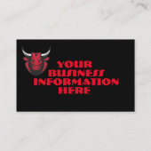 赤い雄牛が黒い背景に頭を付ける 名刺 (裏面)