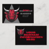 赤い雄牛が黒い背景に頭を付ける 名刺 (正面/裏面)