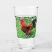 赤い雄鶏のドリンクグラスコレクター タンブラーグラス (正面)
